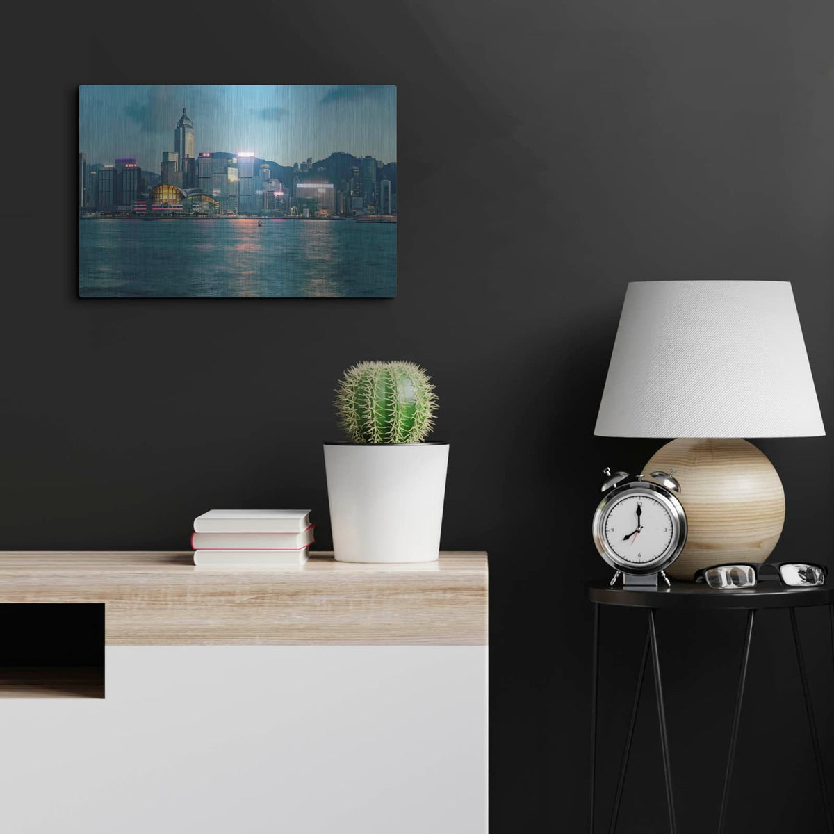 'Hong Kong Twilight Crop' by Luxe Portfolio – Metal Wall Art, 24x16 room view