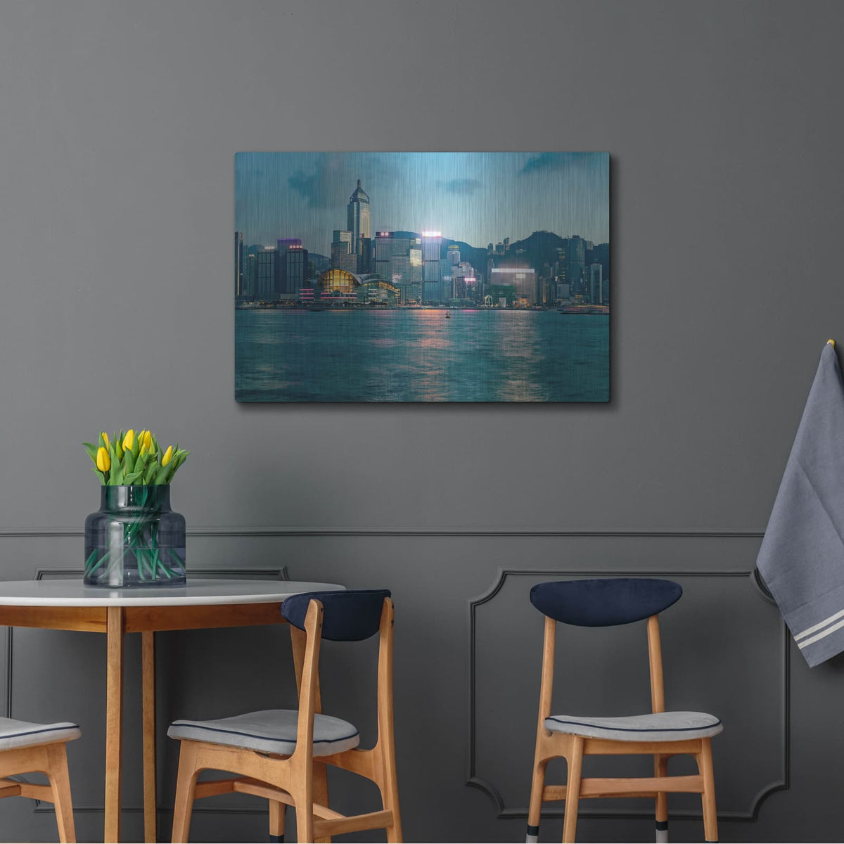 'Hong Kong Twilight Crop' by Luxe Portfolio – Metal Wall Art, 36x24 room view