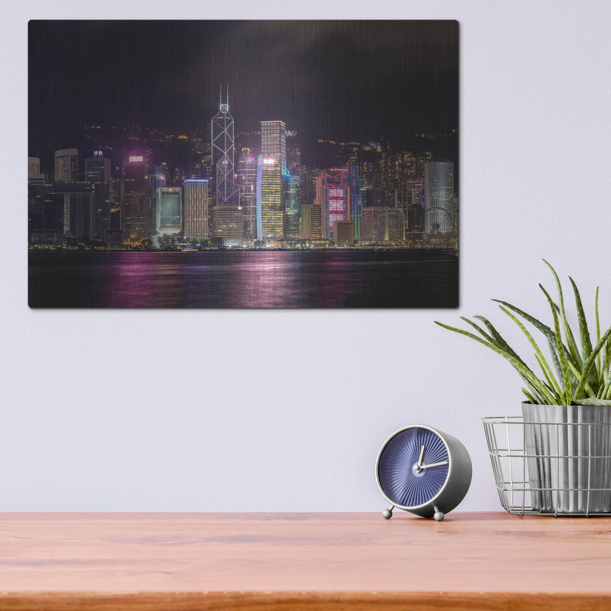 'Good Night Hong Kong Crop' by Luxe Portfolio – Metal Wall Art, 16x12 room view