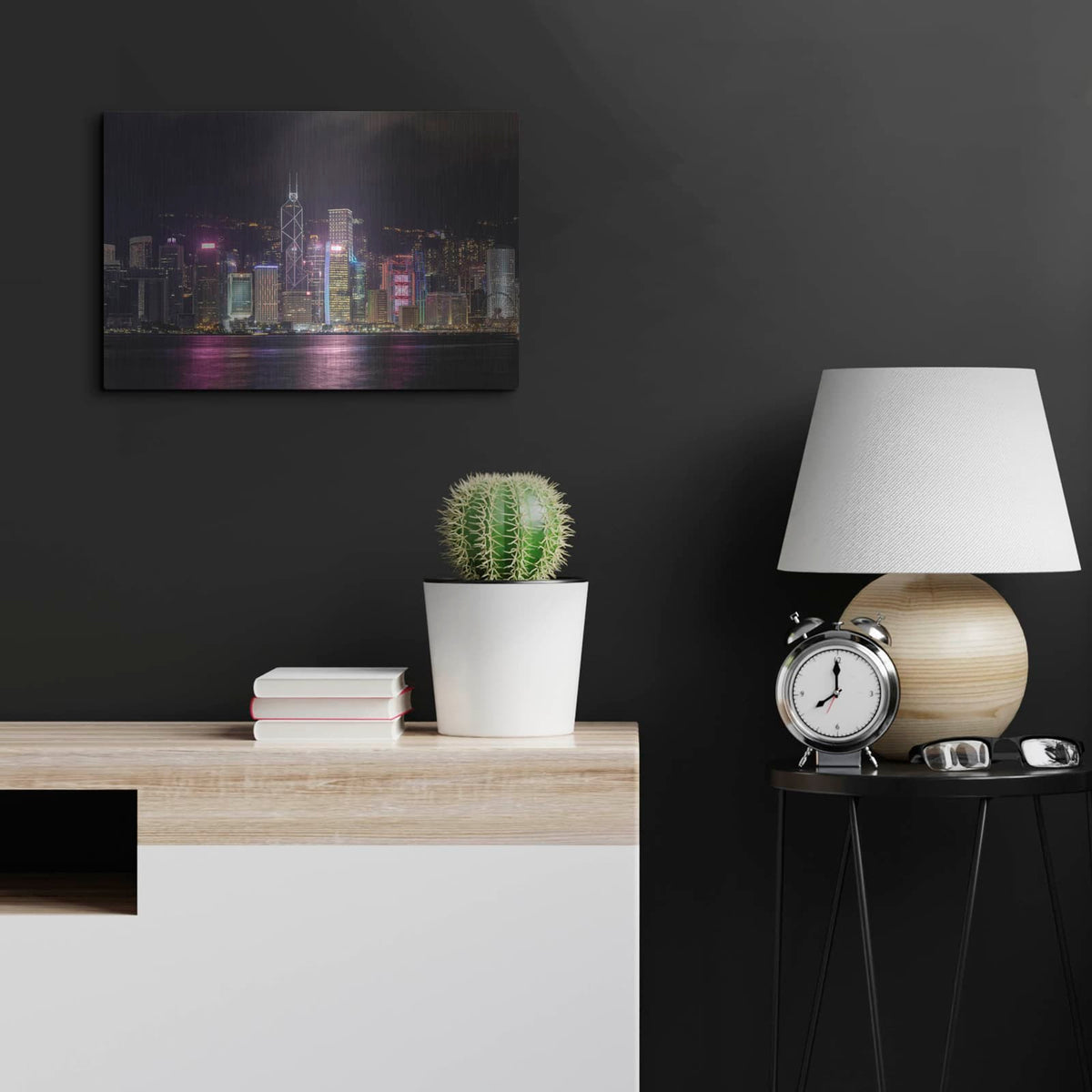'Good Night Hong Kong Crop' by Luxe Portfolio – Metal Wall Art, 24x16 room view