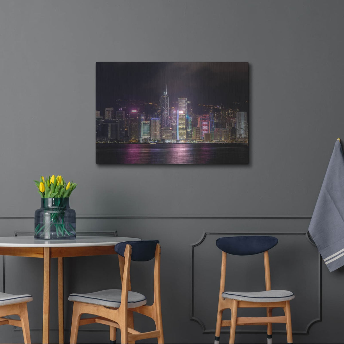 'Good Night Hong Kong Crop' by Luxe Portfolio – Metal Wall Art, 36x24 room view