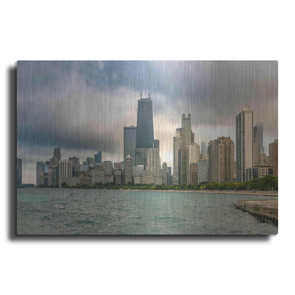 'Cloudy Chicago Crop' by Luxe Portfolio – Metal Wall Art