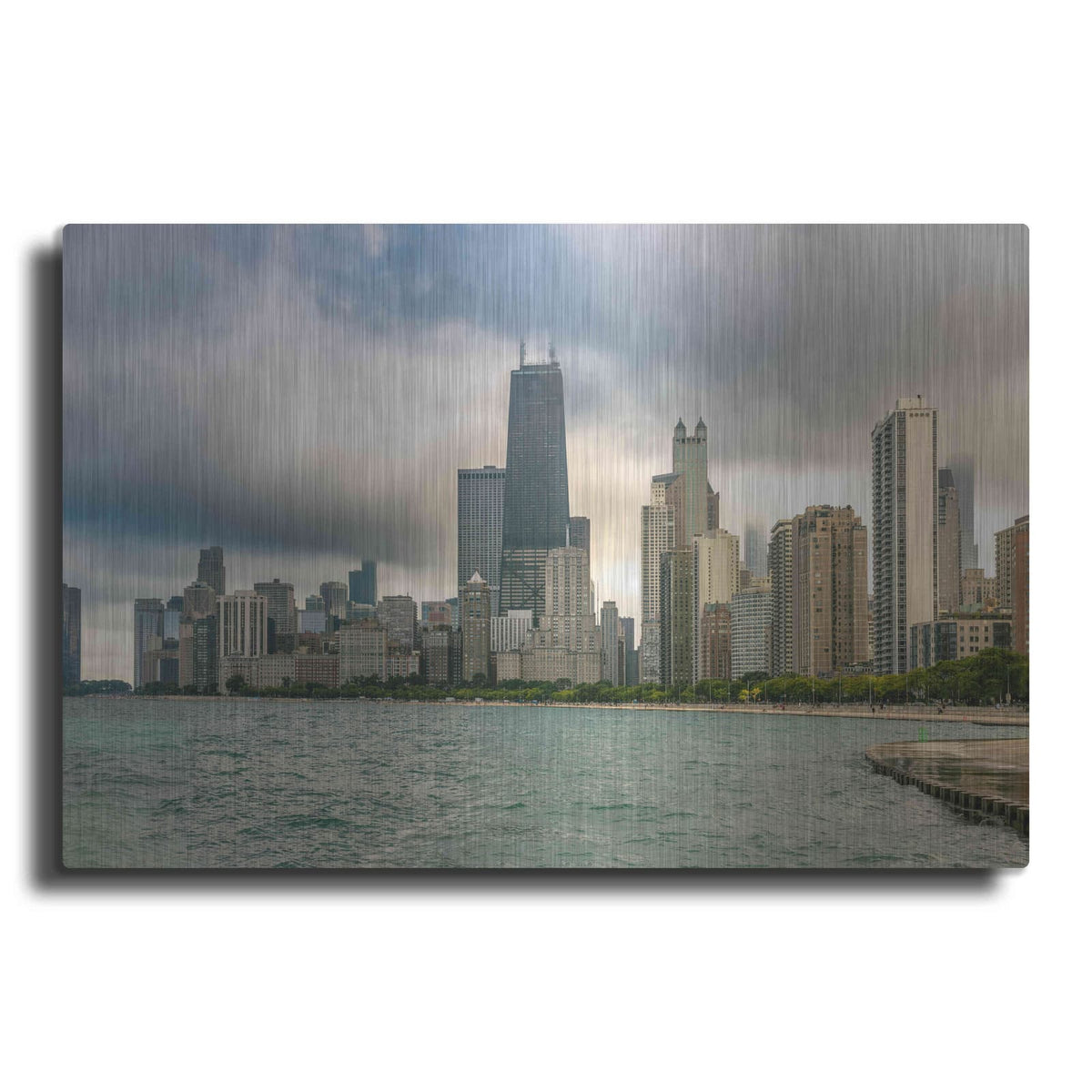 'Cloudy Chicago Crop' by Luxe Portfolio – Metal Wall Art