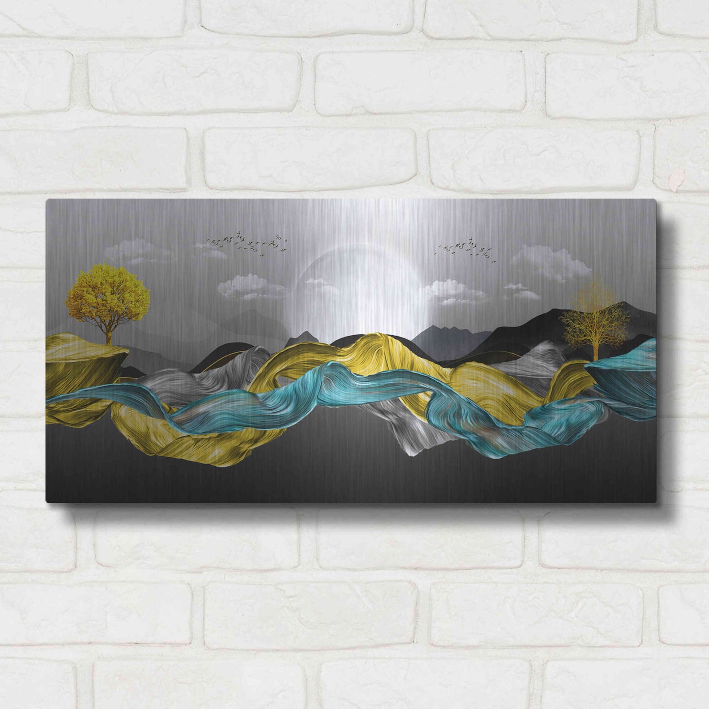 Luxe Metal Art 'The Silky Mountains' by Luxe Portfolio, Metal Wall Art,24x12