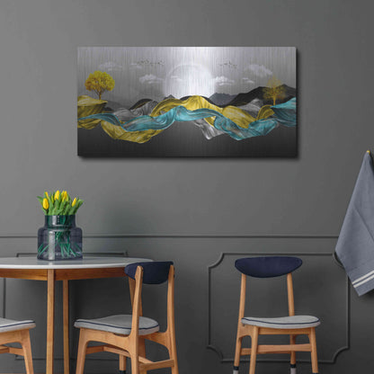 Luxe Metal Art 'The Silky Mountains' by Luxe Portfolio, Metal Wall Art,48x24