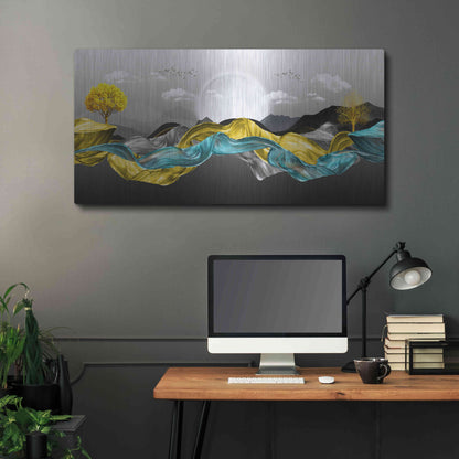 Luxe Metal Art 'The Silky Mountains' by Luxe Portfolio, Metal Wall Art,48x24