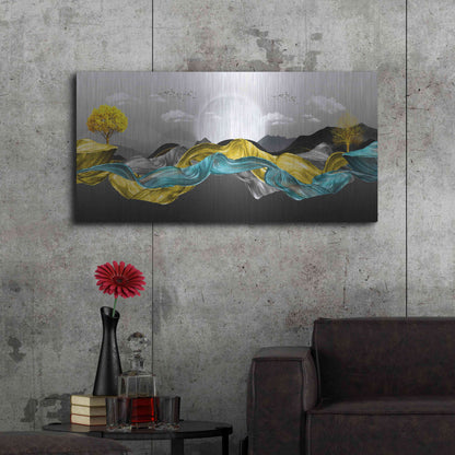 Luxe Metal Art 'The Silky Mountains' by Luxe Portfolio, Metal Wall Art,48x24