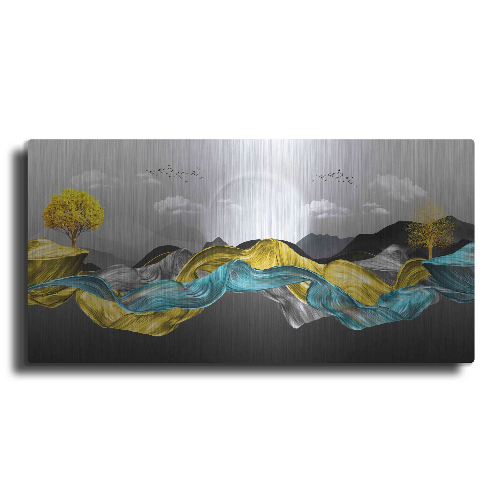 Luxe Metal Art 'The Silky Mountains' by Luxe Portfolio, Metal Wall Art
