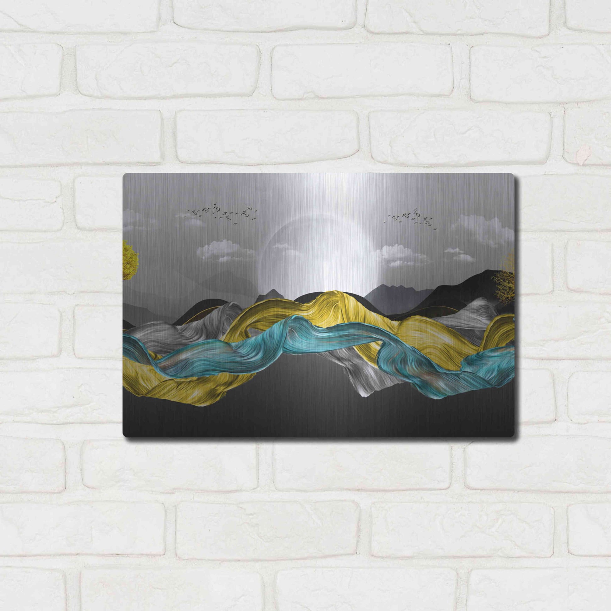 Luxe Metal Art 'The Silky Mountains Crop' by Luxe Portfolio, Metal Wall Art,16x12