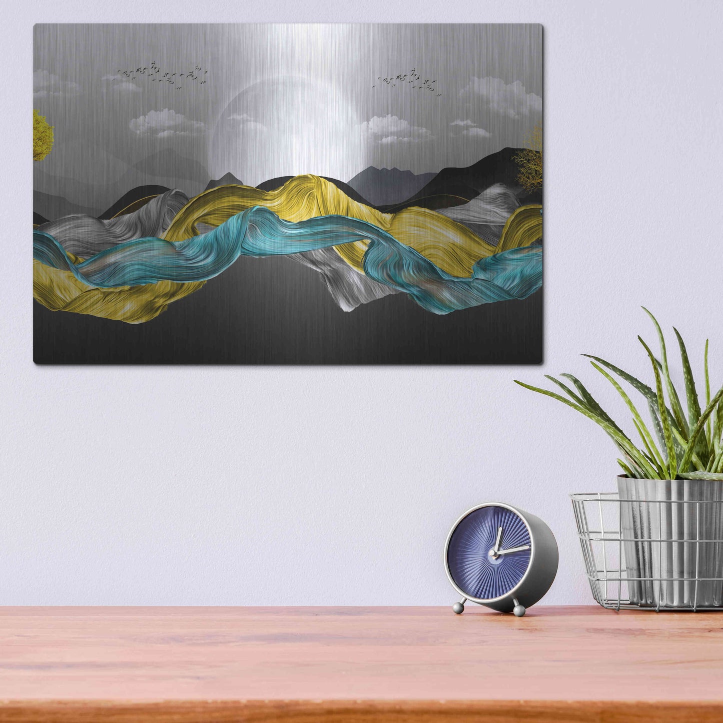 Luxe Metal Art 'The Silky Mountains Crop' by Luxe Portfolio, Metal Wall Art,16x12