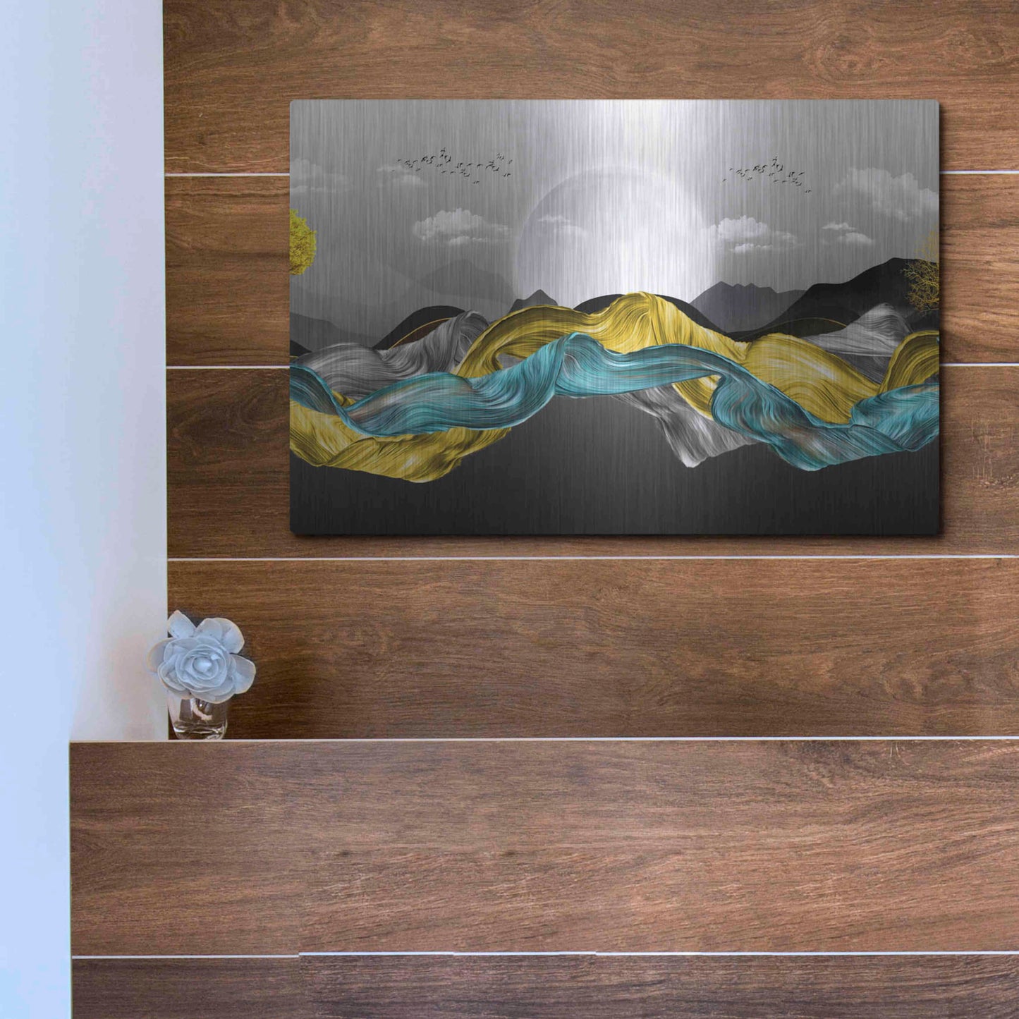 Luxe Metal Art 'The Silky Mountains Crop' by Luxe Portfolio, Metal Wall Art,16x12