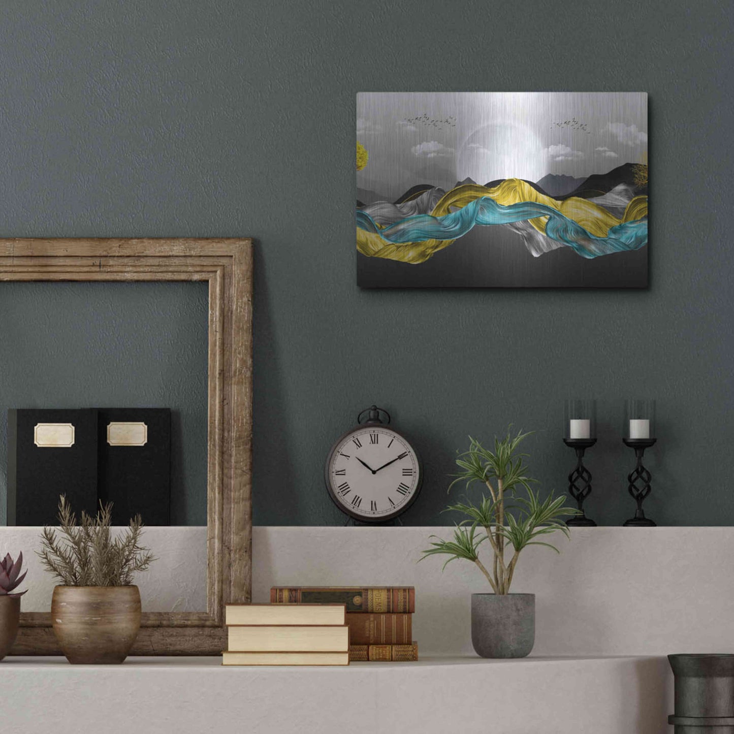 Luxe Metal Art 'The Silky Mountains Crop' by Luxe Portfolio, Metal Wall Art,16x12