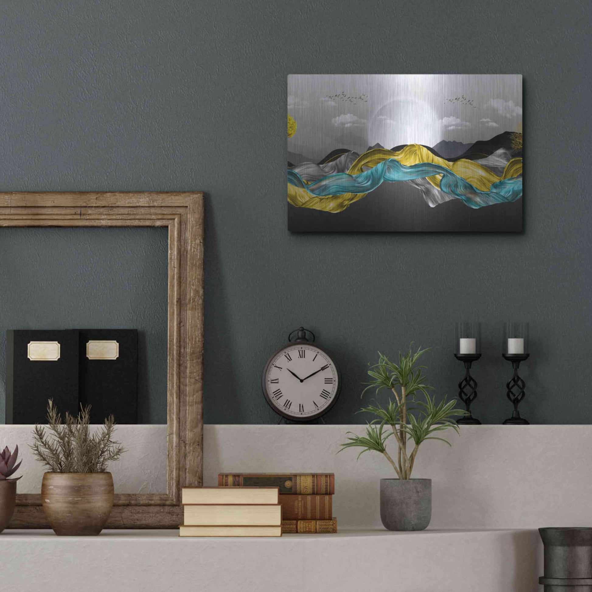 Luxe Metal Art 'The Silky Mountains Crop' by Luxe Portfolio, Metal Wall Art,16x12