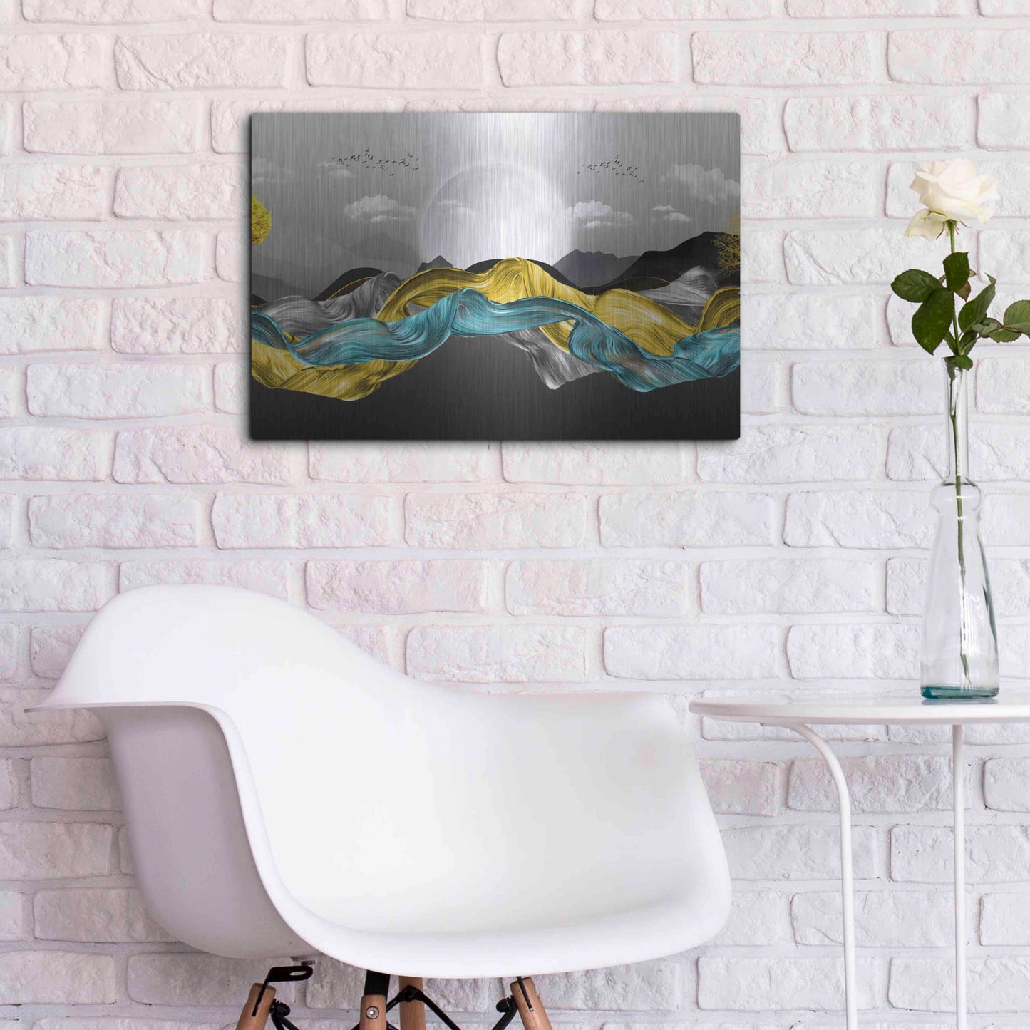 Luxe Metal Art 'The Silky Mountains Crop' by Luxe Portfolio, Metal Wall Art,24x16