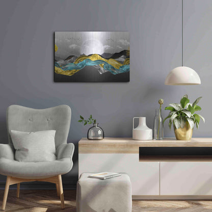 Luxe Metal Art 'The Silky Mountains Crop' by Luxe Portfolio, Metal Wall Art,24x16