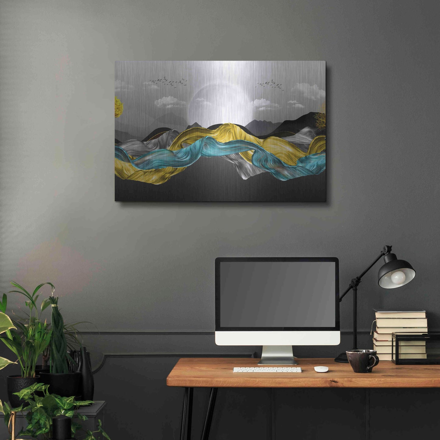 Luxe Metal Art 'The Silky Mountains Crop' by Luxe Portfolio, Metal Wall Art,36x24