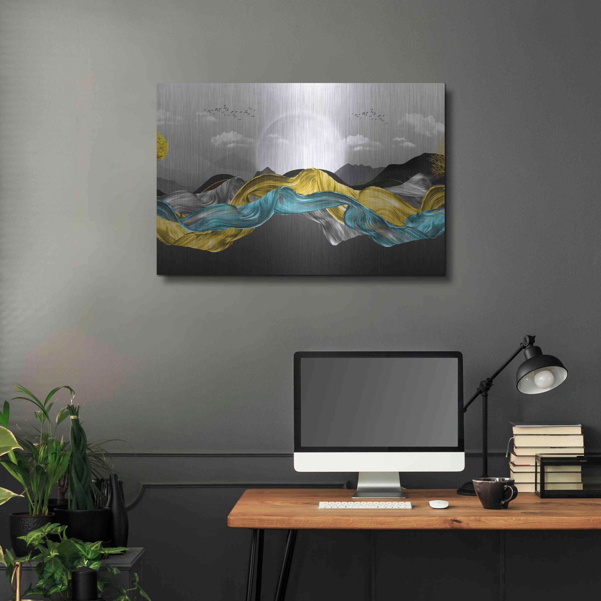 Luxe Metal Art 'The Silky Mountains Crop' by Luxe Portfolio, Metal Wall Art,36x24