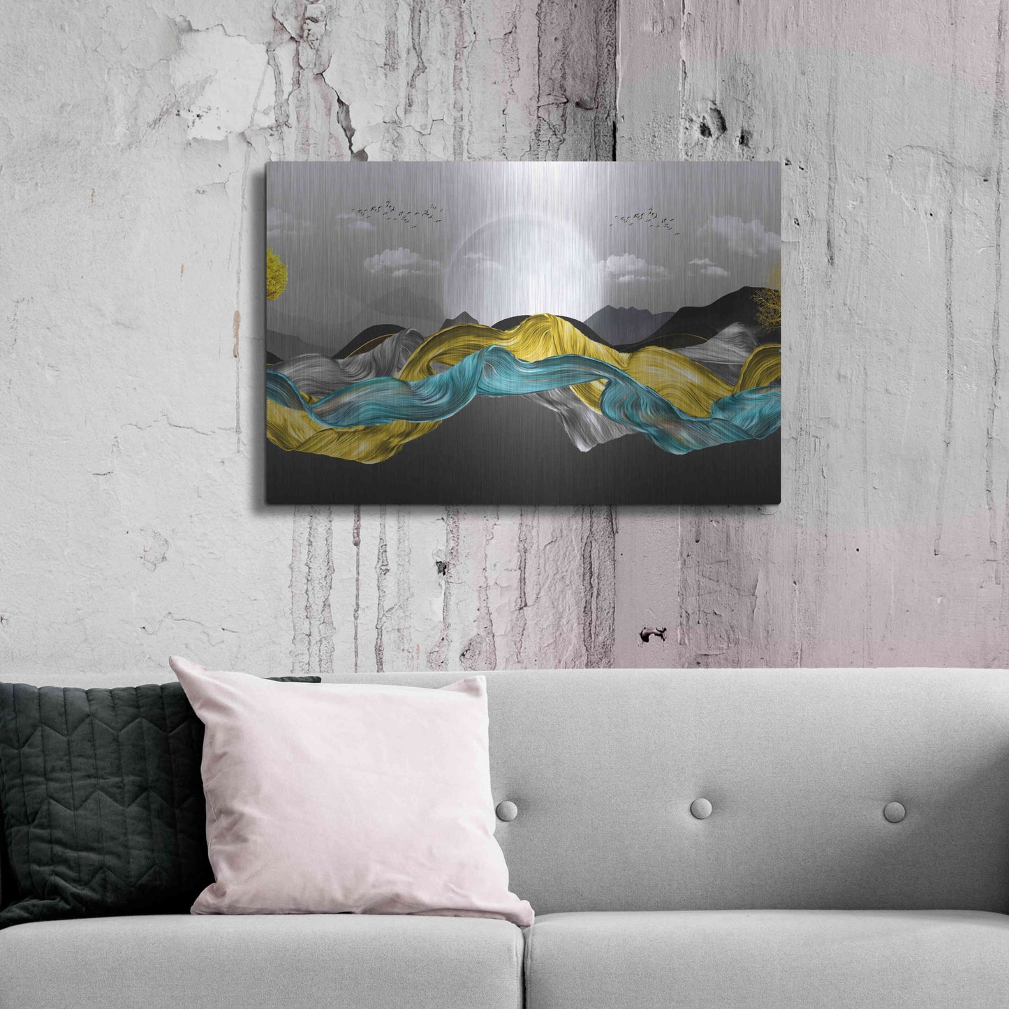 Luxe Metal Art 'The Silky Mountains Crop' by Luxe Portfolio, Metal Wall Art,36x24