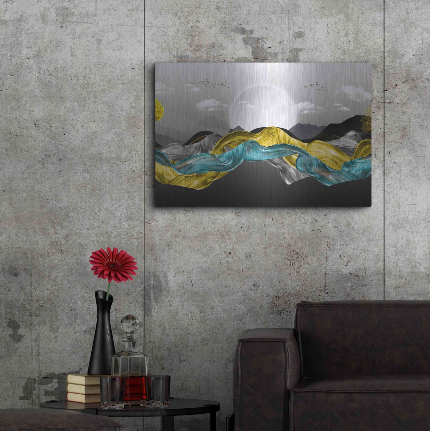 Luxe Metal Art 'The Silky Mountains Crop' by Luxe Portfolio, Metal Wall Art,36x24