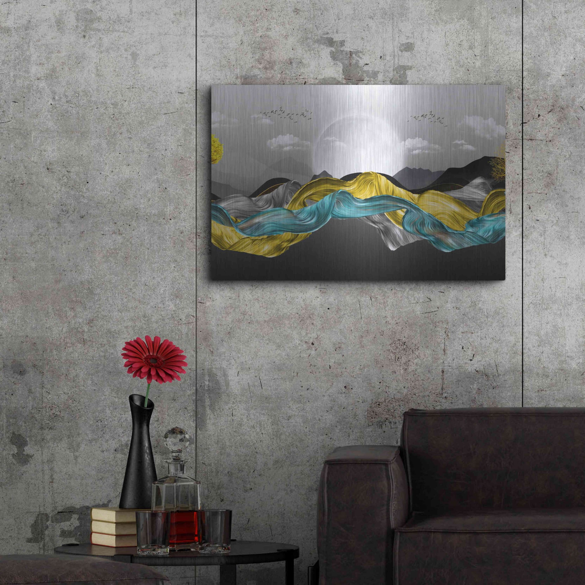 Luxe Metal Art 'The Silky Mountains Crop' by Luxe Portfolio, Metal Wall Art,36x24