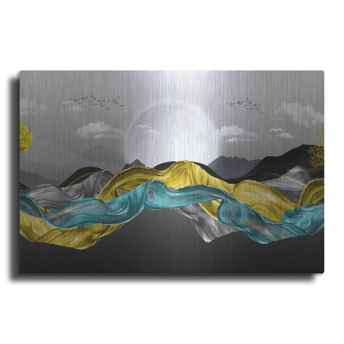 Luxe Metal Art 'The Silky Mountains Crop' by Luxe Portfolio, Metal Wall Art