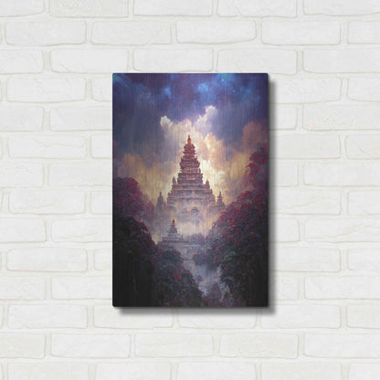 Luxe Metal Art 'Buddhist Temple' by Cameron Gray, Metal Wall Art,16x24