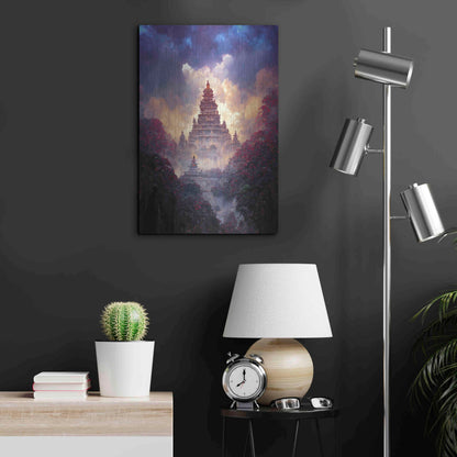 Luxe Metal Art 'Buddhist Temple' by Cameron Gray, Metal Wall Art,16x24