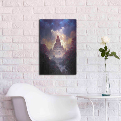 Luxe Metal Art 'Buddhist Temple' by Cameron Gray, Metal Wall Art,16x24