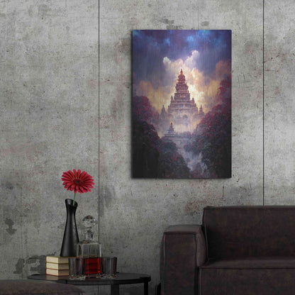 Luxe Metal Art 'Buddhist Temple' by Cameron Gray, Metal Wall Art,24x36