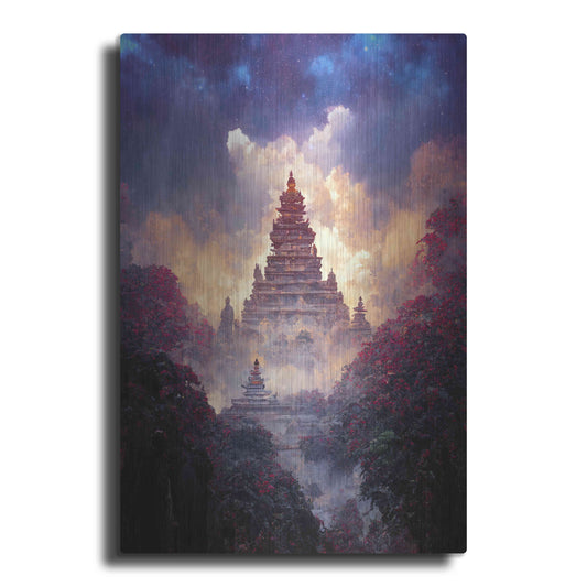 Luxe Metal Art 'Buddhist Temple' by Cameron Gray, Metal Wall Art