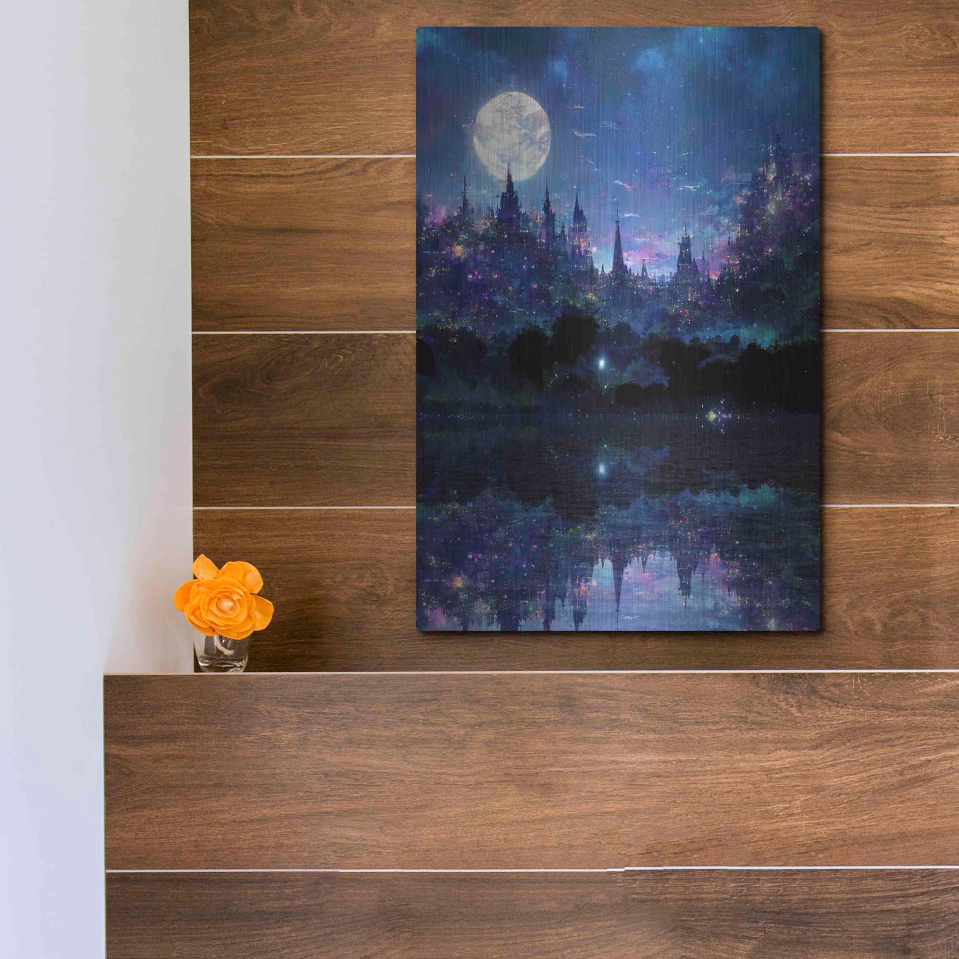 Luxe Metal Art 'Glowing In The Night' by Cameron Gray, Metal Wall Art,12x16