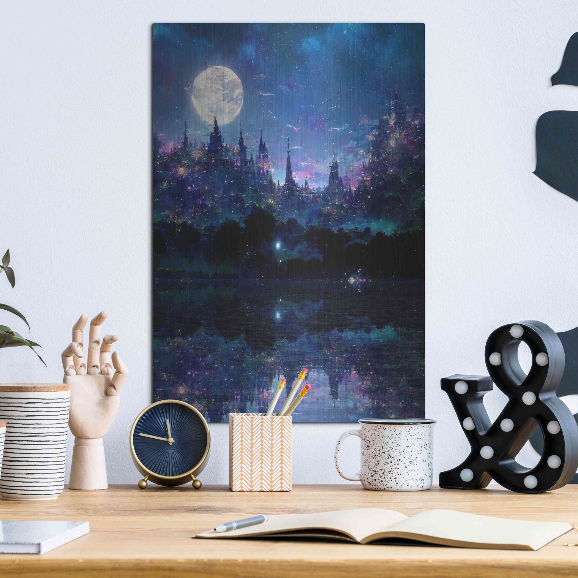 Luxe Metal Art 'Glowing In The Night' by Cameron Gray, Metal Wall Art,12x16