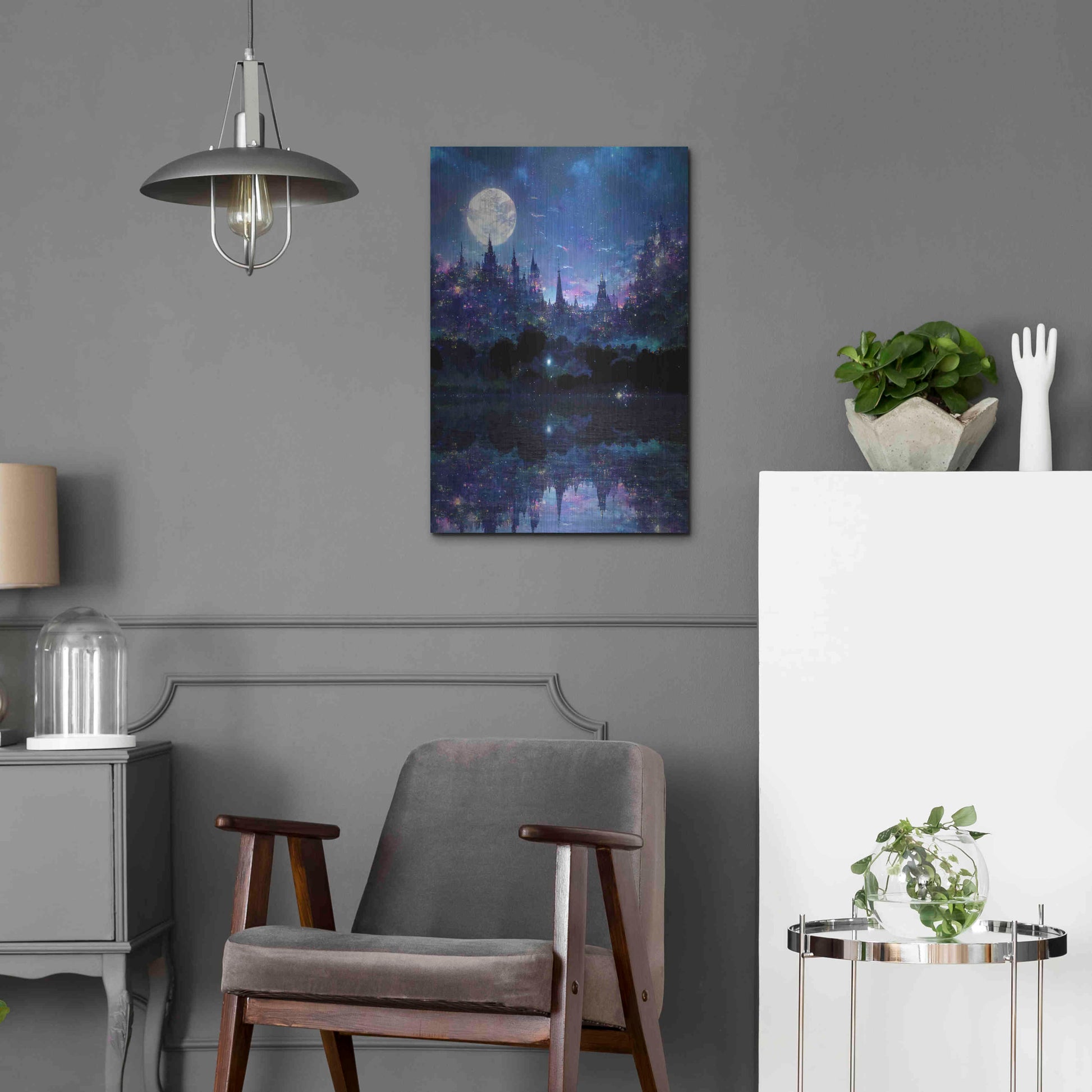 Luxe Metal Art 'Glowing In The Night' by Cameron Gray, Metal Wall Art,16x24