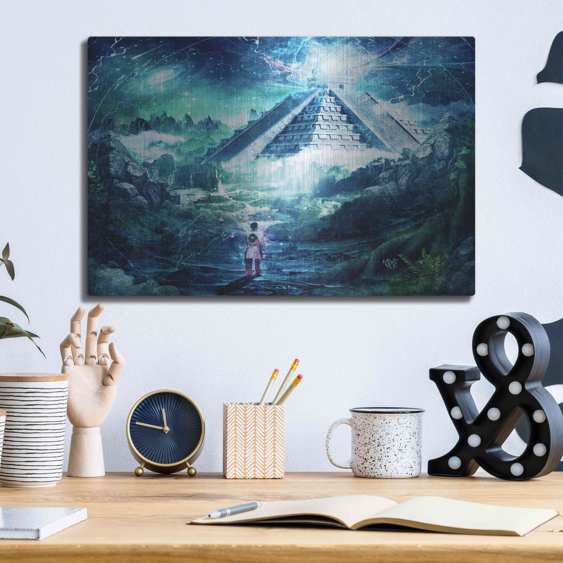 Luxe Metal Art 'Journey Through A Dream' by Cameron Gray, Metal Wall Art,16x12