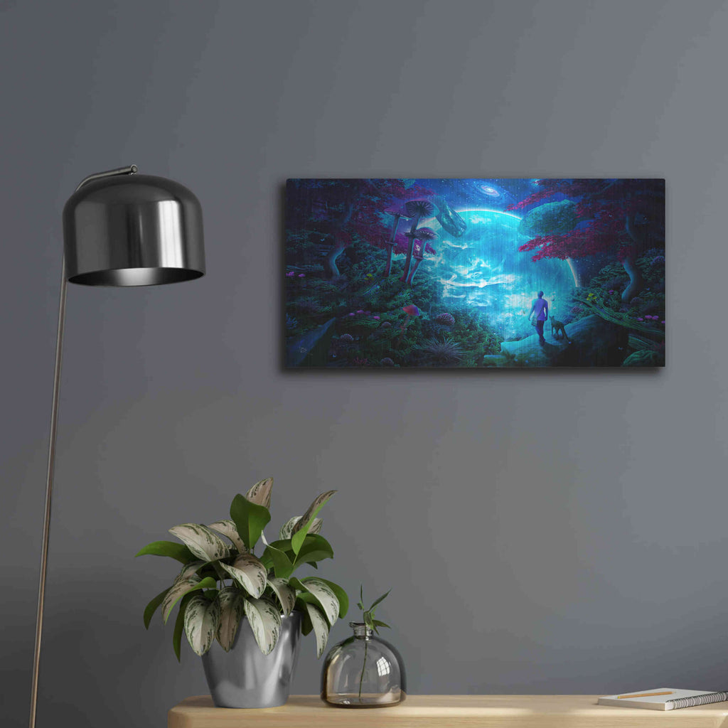 Luxe Metal Art 'Lost Sky' by Cameron Gray, Metal Wall Art,24x12