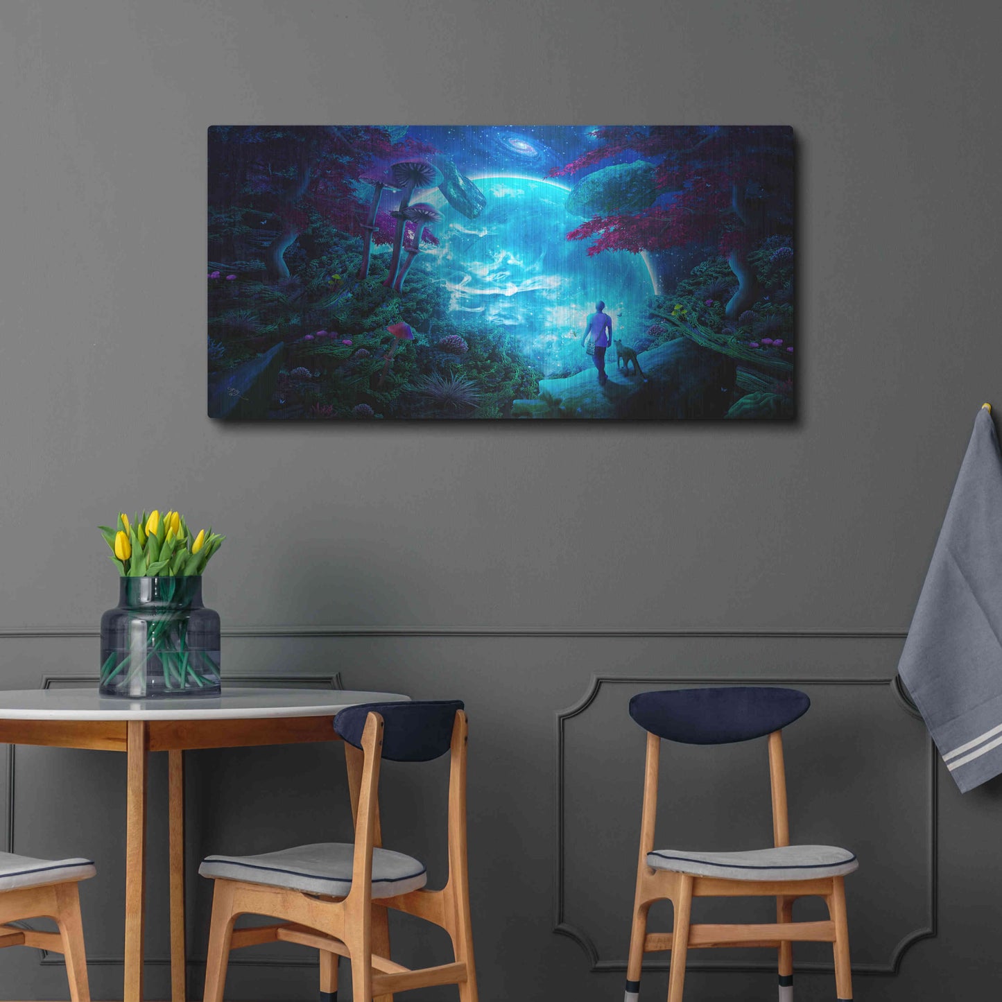 Luxe Metal Art 'Lost Sky' by Cameron Gray, Metal Wall Art,48x24