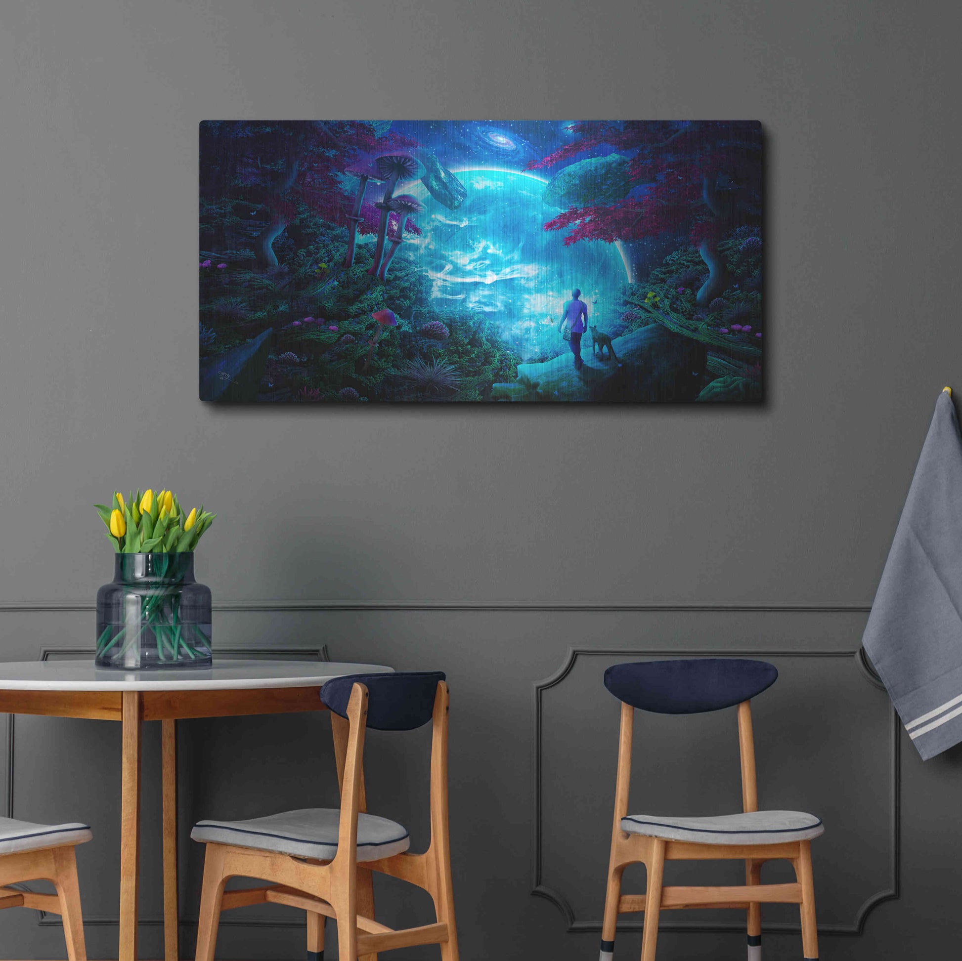 Luxe Metal Art 'Lost Sky' by Cameron Gray, Metal Wall Art,48x24