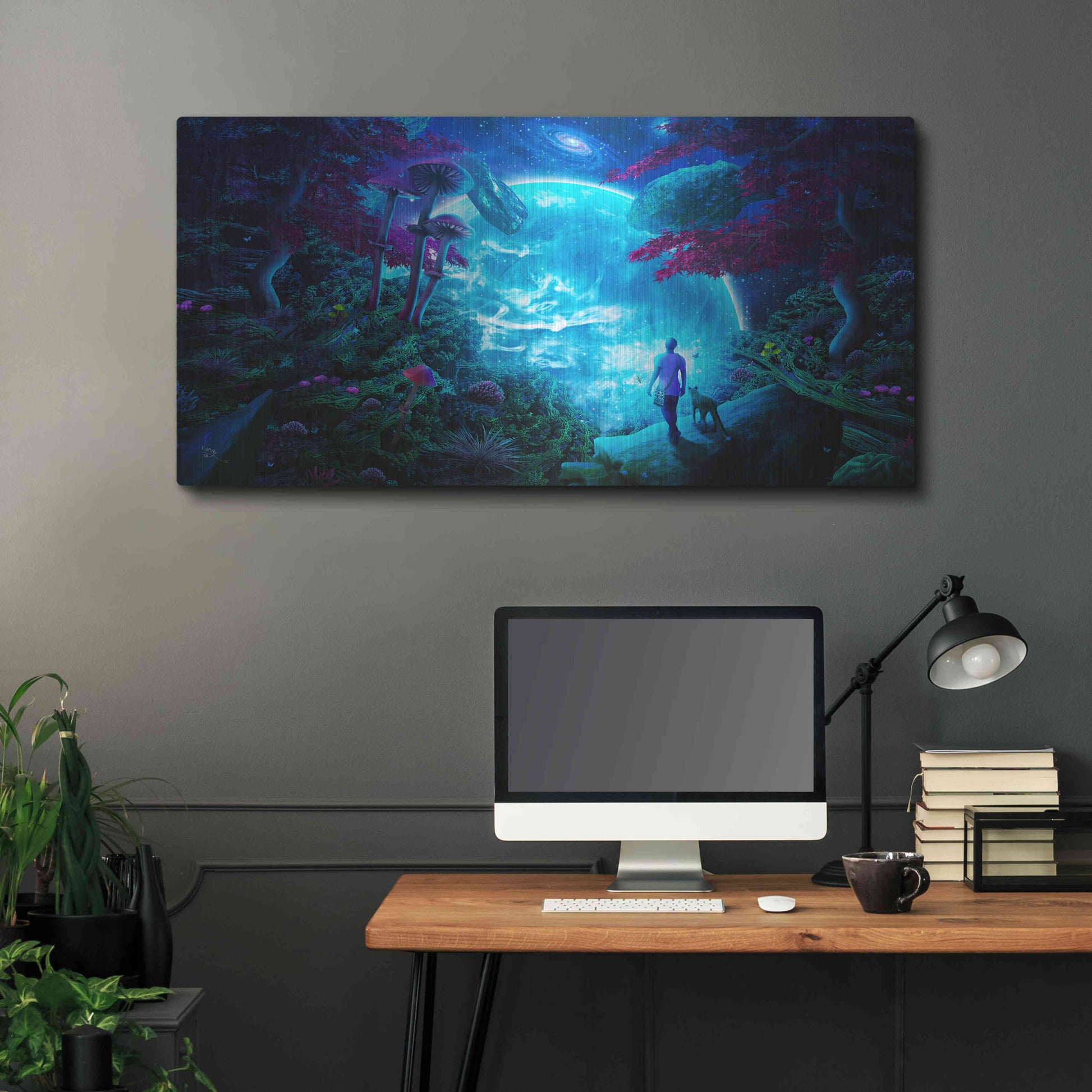 Luxe Metal Art 'Lost Sky' by Cameron Gray, Metal Wall Art,48x24