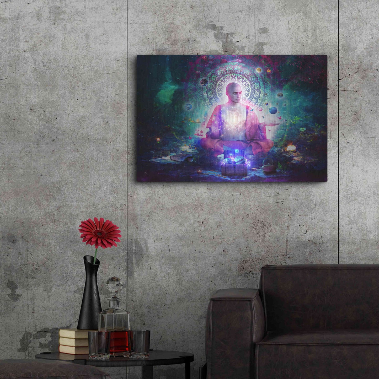 Luxe Metal Art 'Mindfulness' by Cameron Gray, Metal Wall Art,36x24