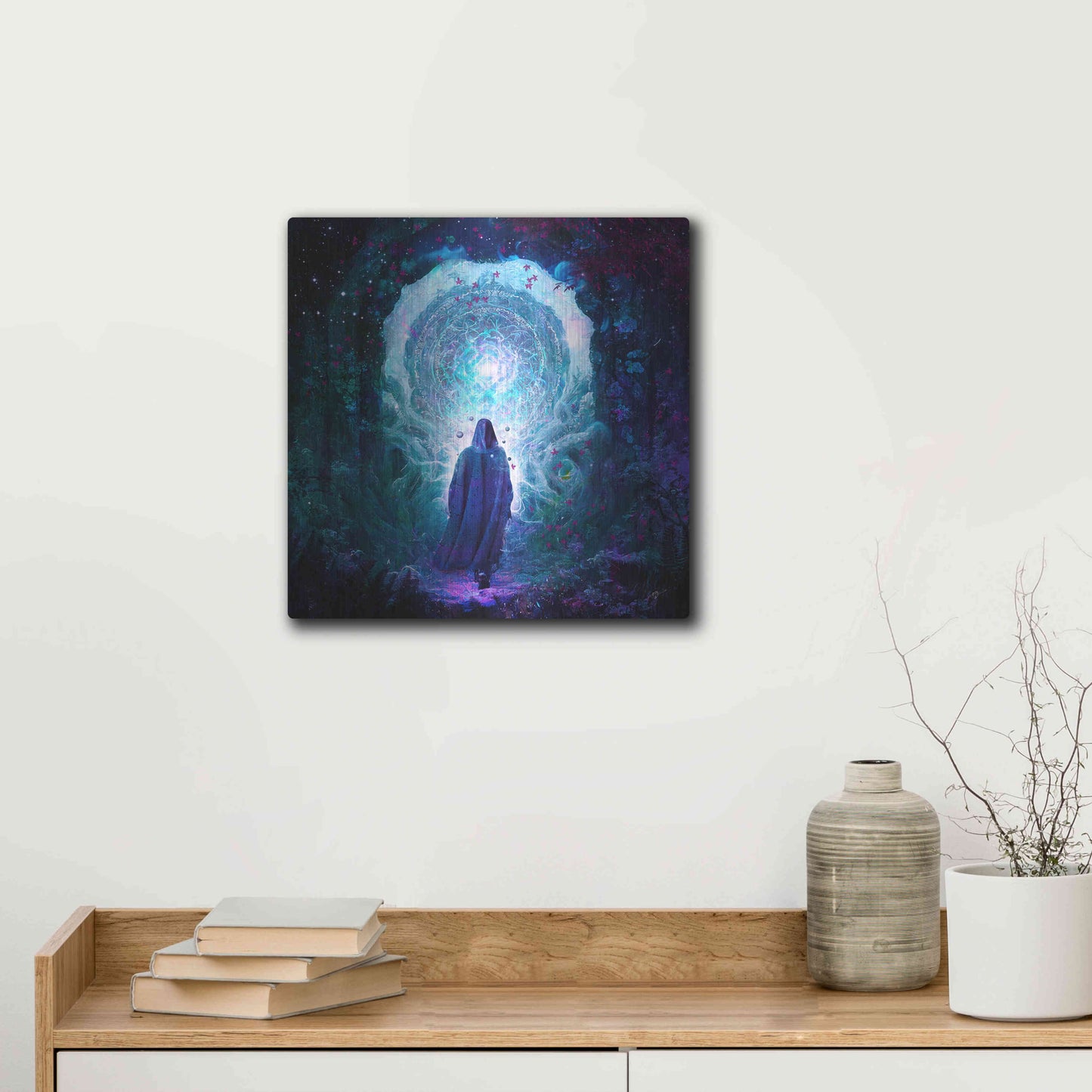 Luxe Metal Art 'Walk With No Whisper' by Cameron Gray, Metal Wall Art,12x12