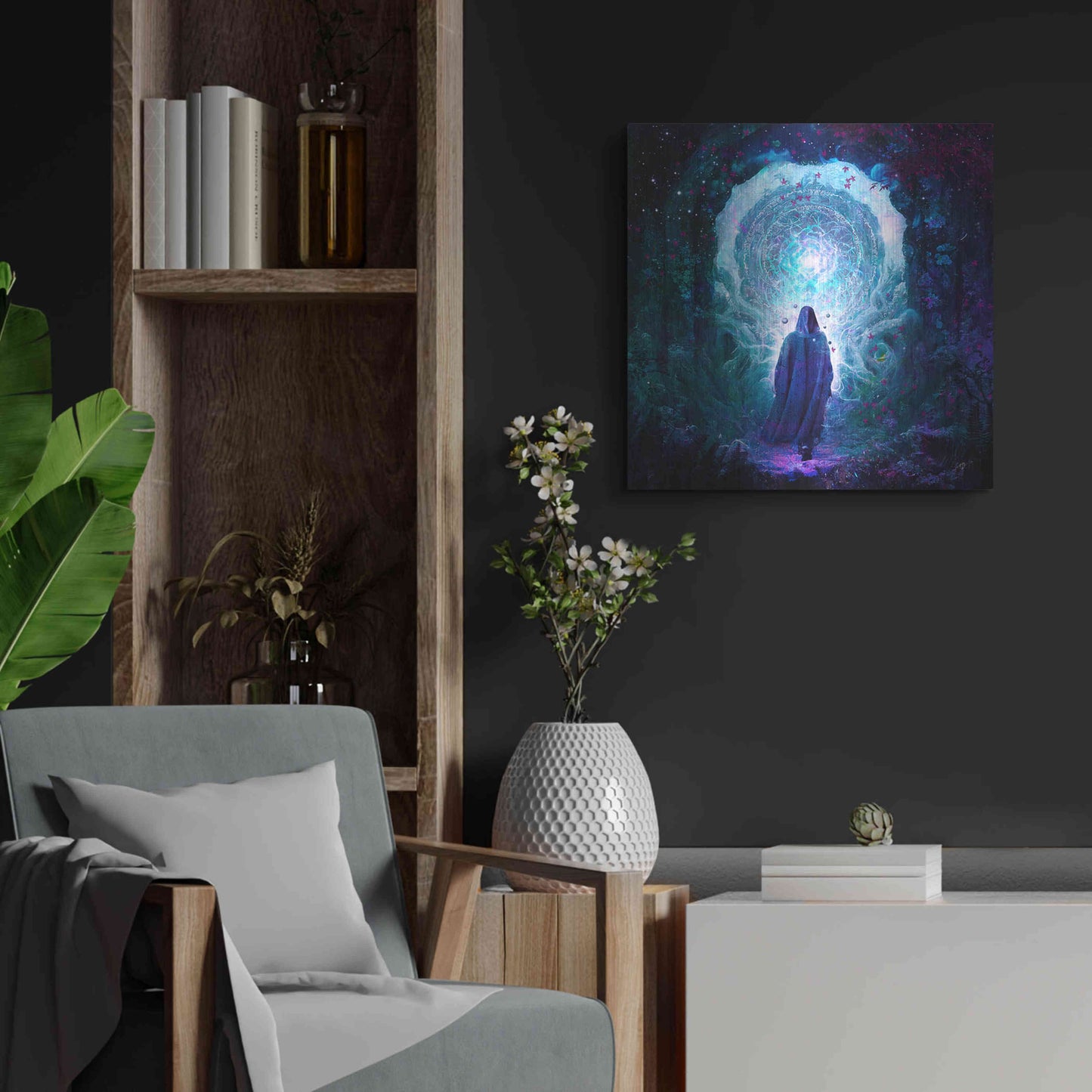 Luxe Metal Art 'Walk With No Whisper' by Cameron Gray, Metal Wall Art,24x24