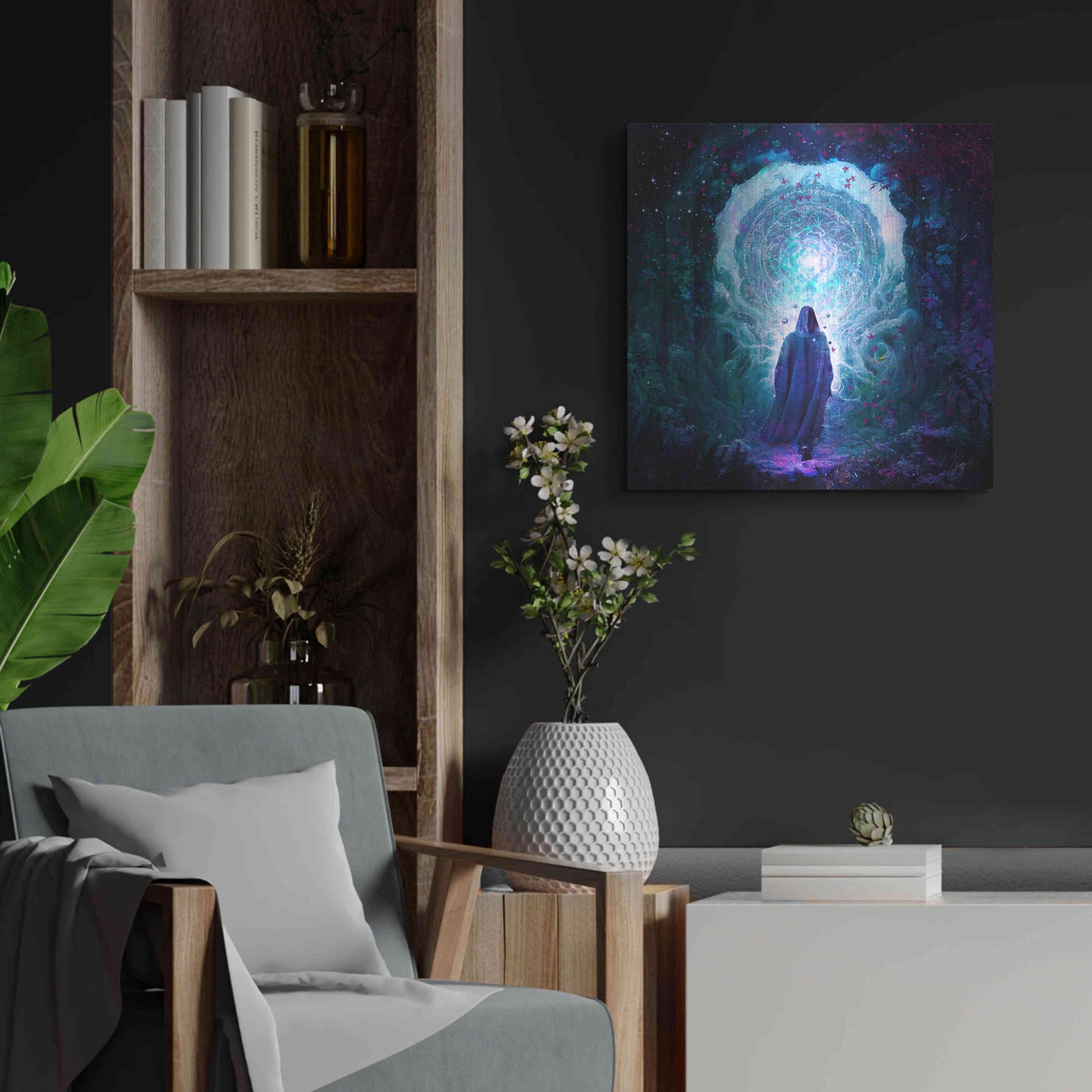 Luxe Metal Art 'Walk With No Whisper' by Cameron Gray, Metal Wall Art,24x24