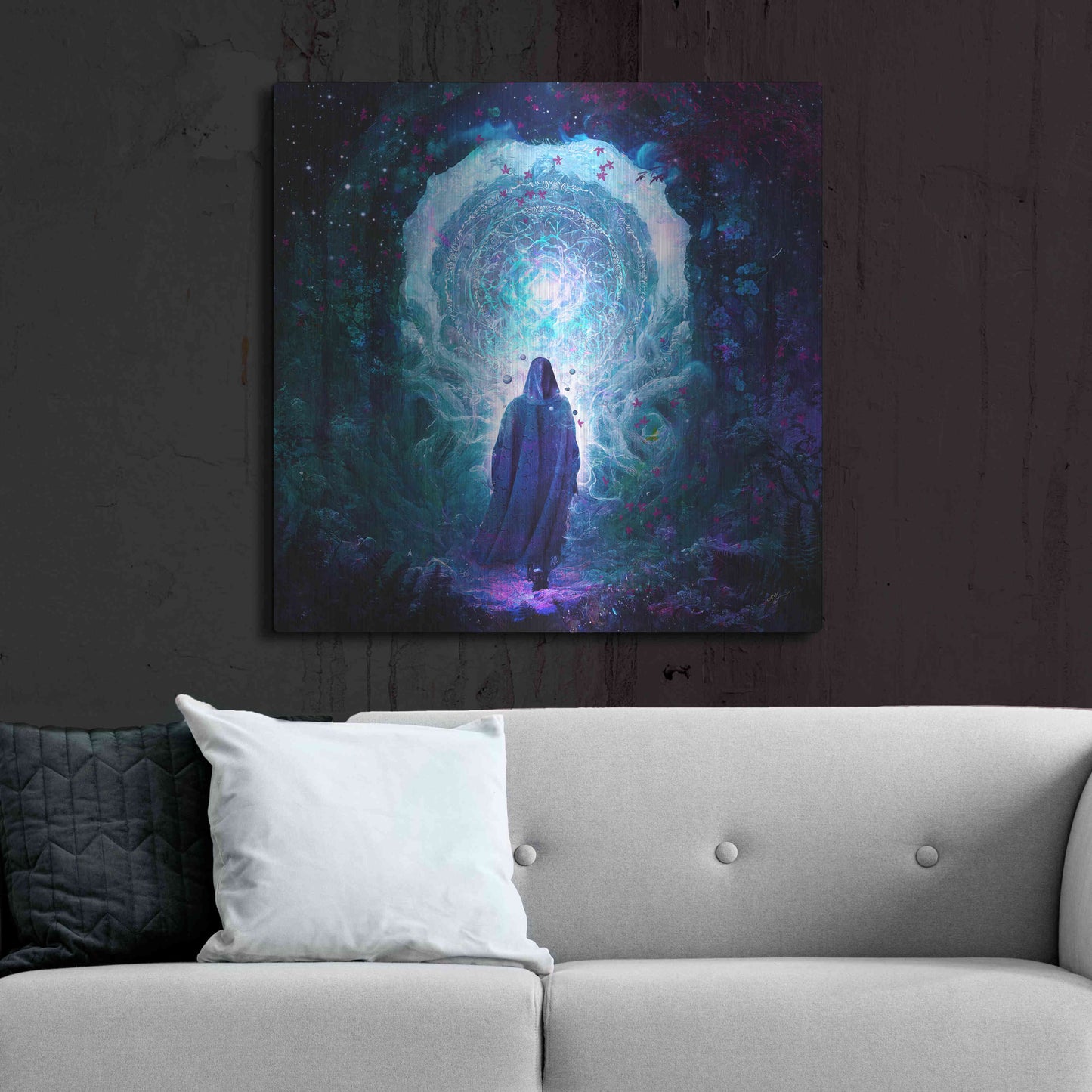 Luxe Metal Art 'Walk With No Whisper' by Cameron Gray, Metal Wall Art,36x36