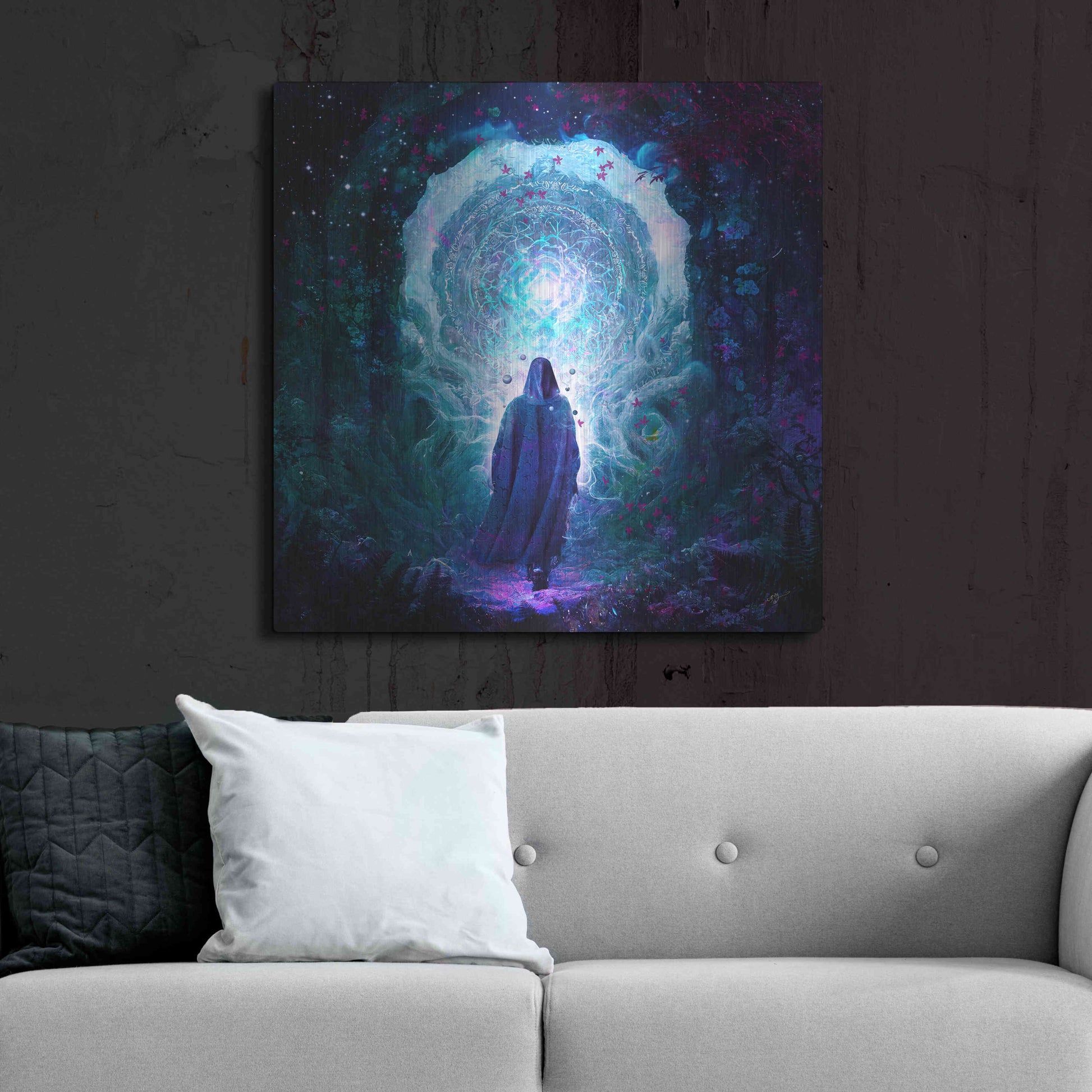 Luxe Metal Art 'Walk With No Whisper' by Cameron Gray, Metal Wall Art,36x36