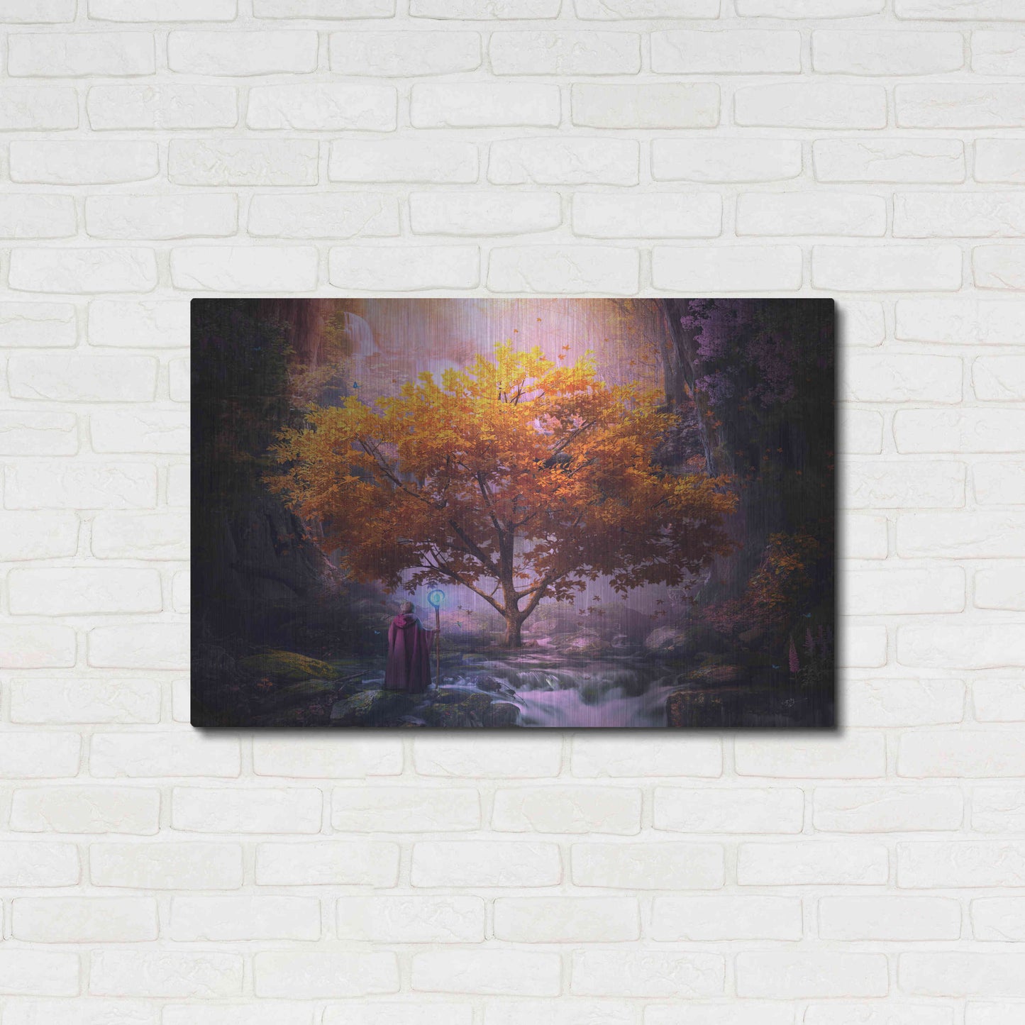 Luxe Metal Art 'Woodland Realm' by Cameron Gray, Metal Wall Art,36x24