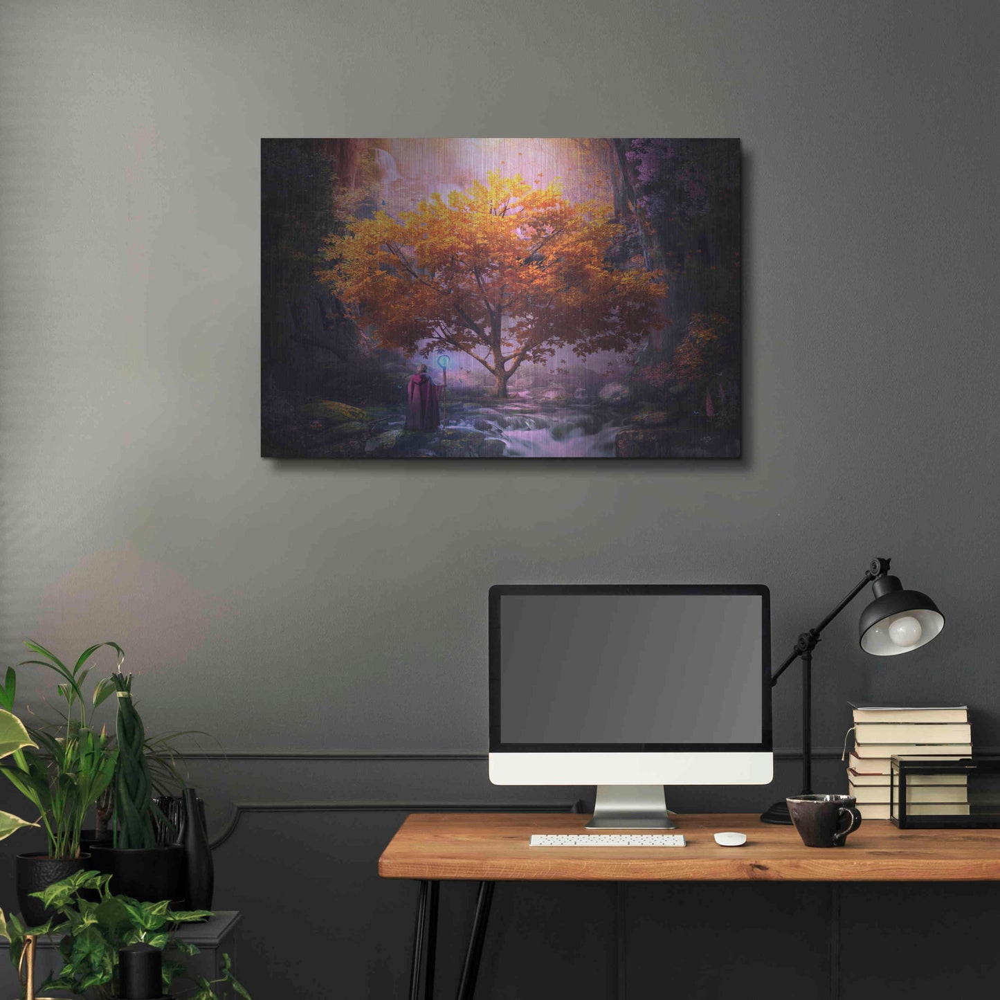 Luxe Metal Art 'Woodland Realm' by Cameron Gray, Metal Wall Art,36x24