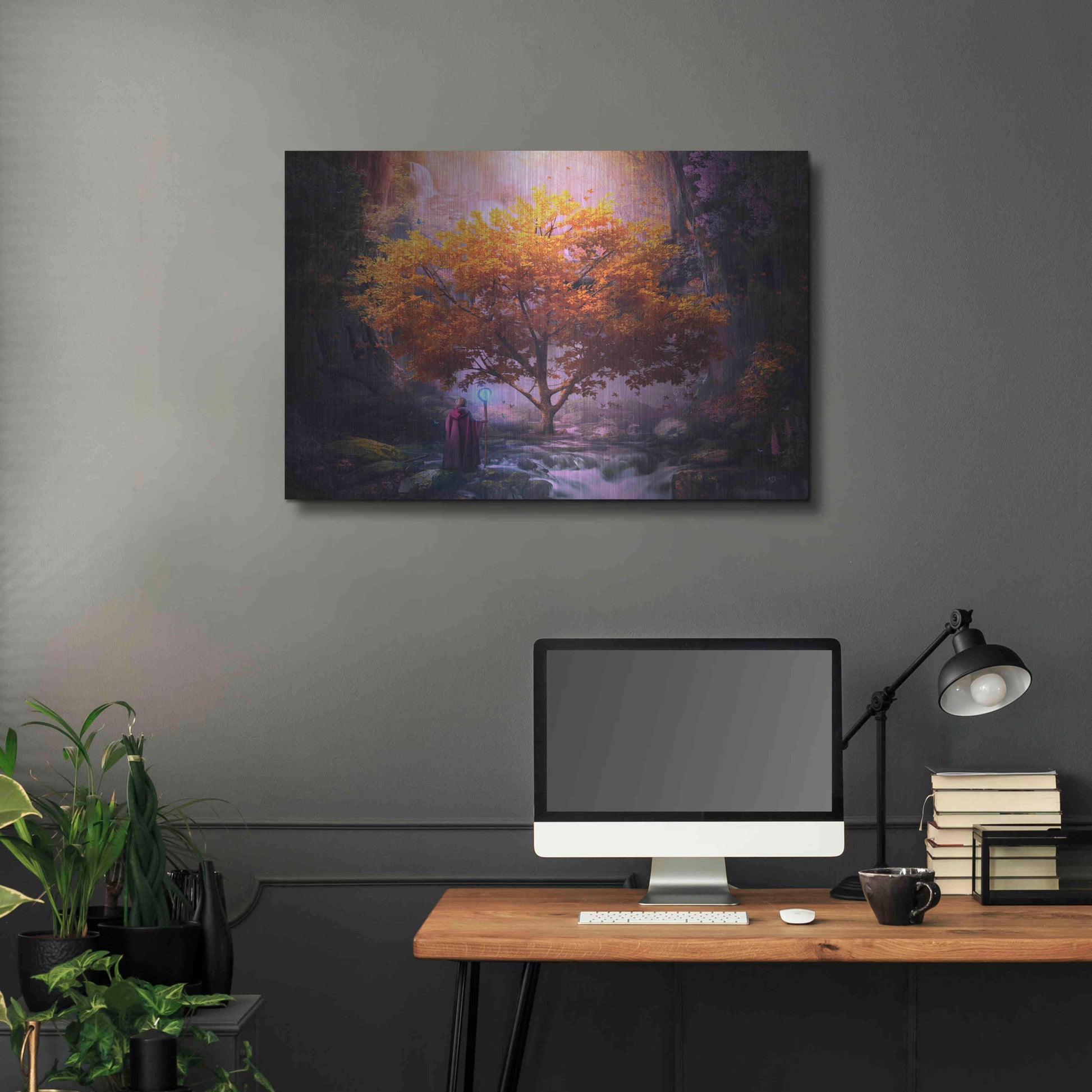 Luxe Metal Art 'Woodland Realm' by Cameron Gray, Metal Wall Art,36x24