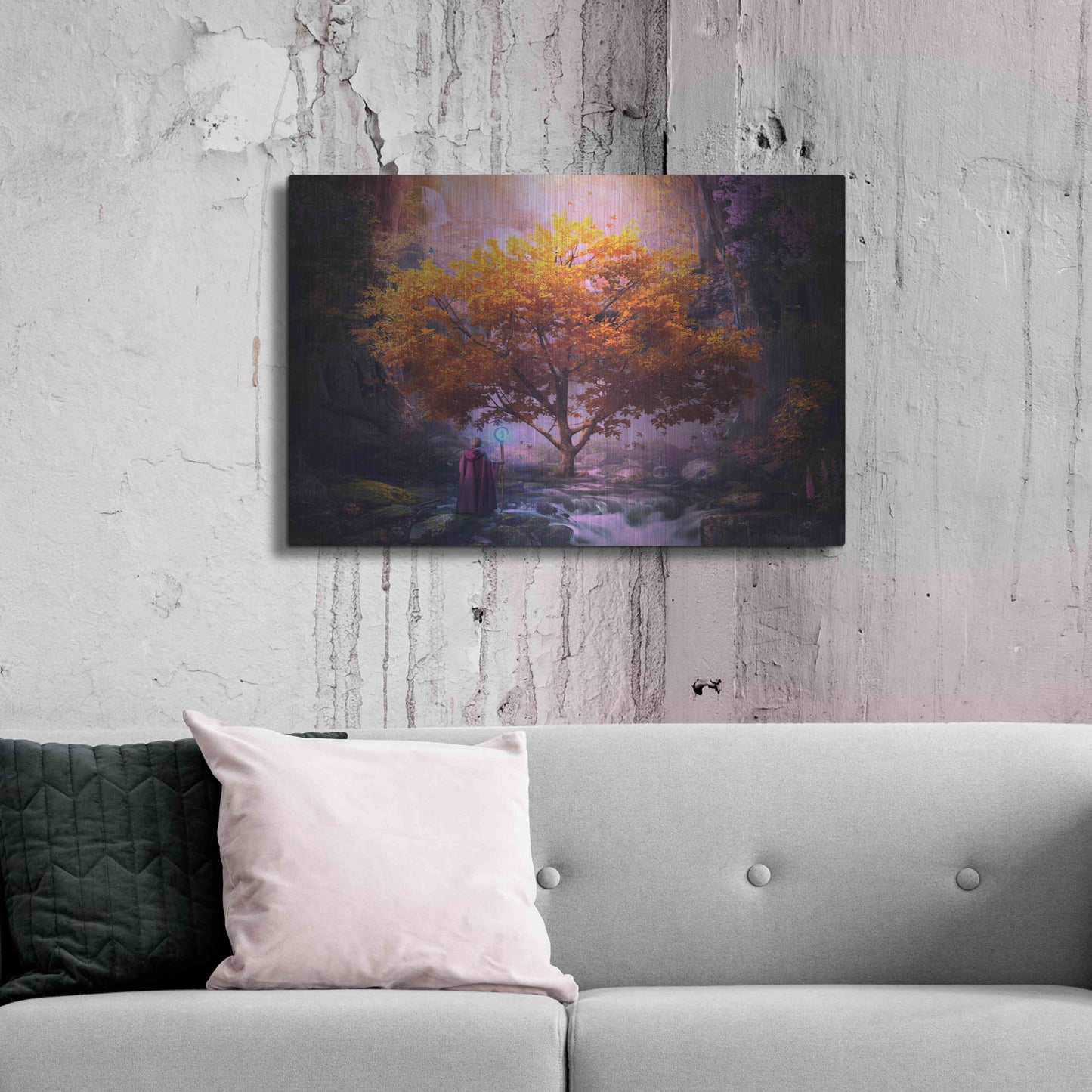 Luxe Metal Art 'Woodland Realm' by Cameron Gray, Metal Wall Art,36x24