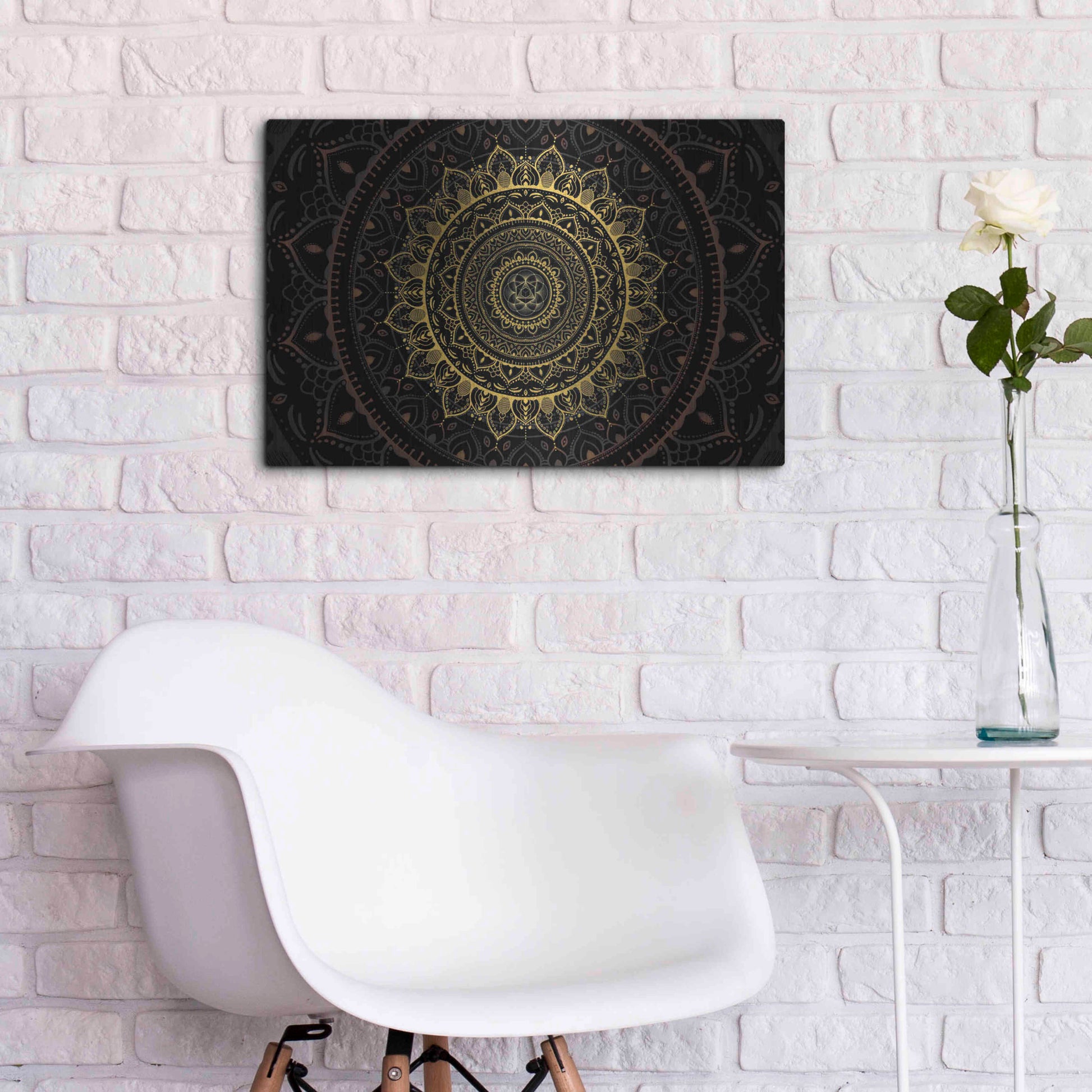 Luxe Metal Art 'Zen Mandala' by Cameron Gray, Metal Wall Art,24x16