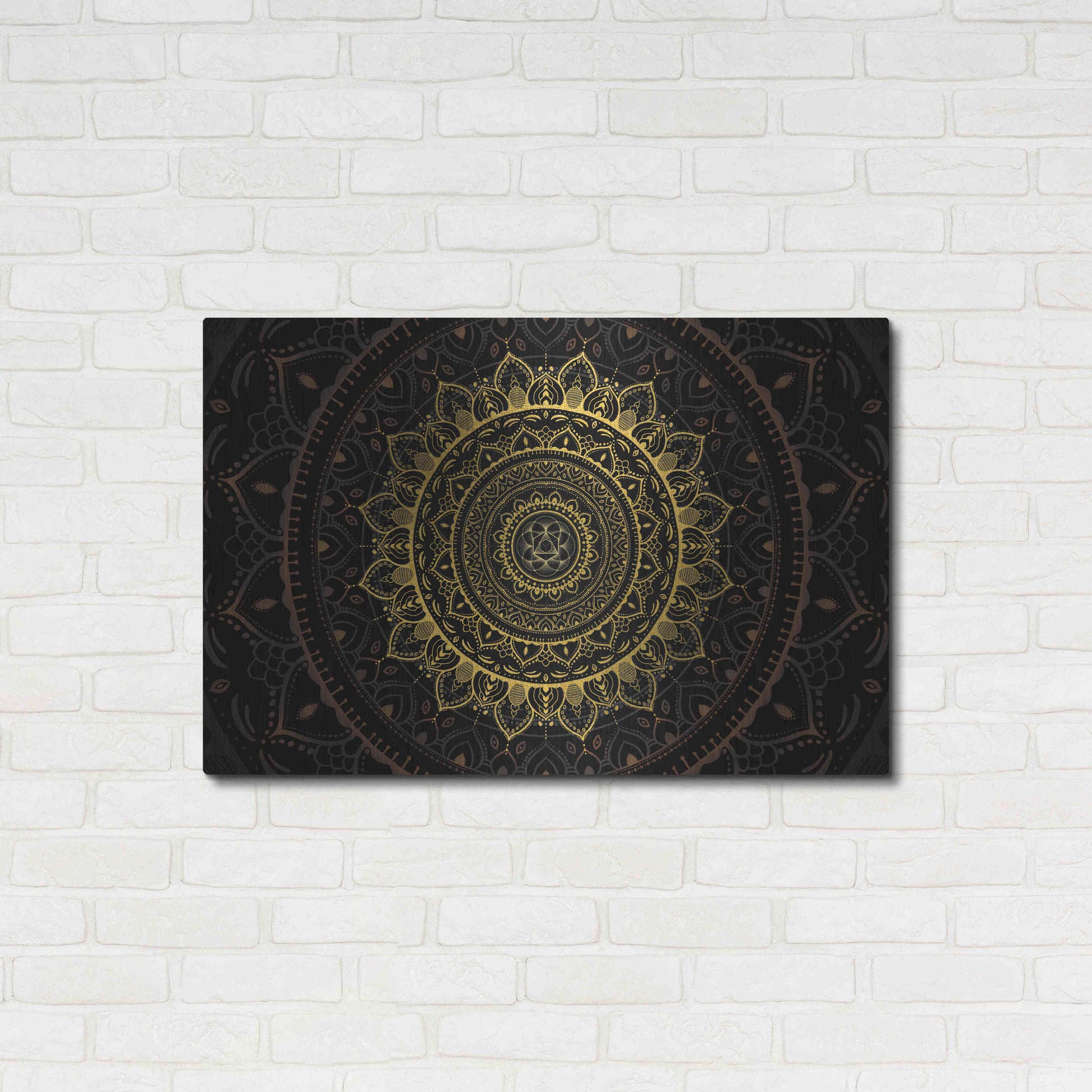 Luxe Metal Art 'Zen Mandala' by Cameron Gray, Metal Wall Art,36x24